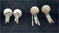 2PAIRS OF STERLING SILVER EARRINGS