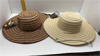 2 NEW LADIES OUTDOOR LARGE BRIM HATS W/ TAGS