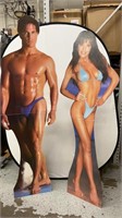 MAN & SEXY LADY IN SWIMSUITS CUTOUTS-NO SHIPPING