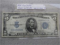 1934 Five Dollar Silver Certificate Ex-Nice Shape