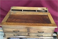 Antique Coat's Oak Spool Cabinet With Spools