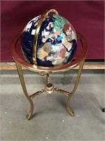 Semi Precious Gemstones Globe, With Compass