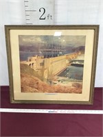 Vintage Artwork/Print Conowingo Dam, Signed