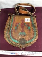 Vintage Hand Tooled Leather Mexican Handbag