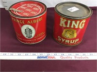 Vintage King Syrup, Prince Albert Cans