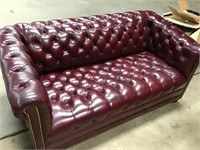 Beautiful Red Leather Loveseat