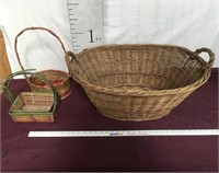 Vintage Wicker Clothes Basket