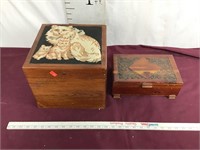 Crosstitch Cat Box, Ornate Small Box
