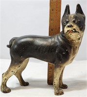 Cast Iron Boston Terrier Door Stop, 8-1/2" Tall