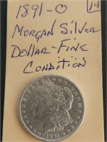 1891-0 Morgan Silver Dollar With Fine Details