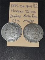 1899-0 And 1904 Morgan Silver Dollars