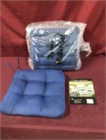 New Royal Blue 3-Piece Wicker Cushion Set