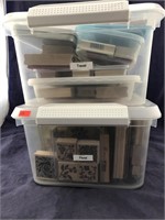 2 Bins Of Rubber Stamps