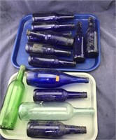 Green & Cobalt Blue Bottles
