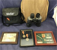 Golf Pictures & Vivitar Binoculars In Case