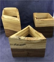 3 Different Beautiful Wooden Live Edge Boxes