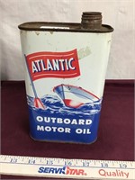 Vintage Atlantic Outboard Motor Oil Can