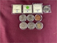 Ten Commemorative Coins/ Medallions