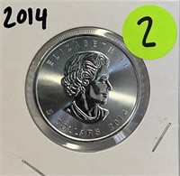 S - 2014 CANADIAN SILVER $5 COIN (2)