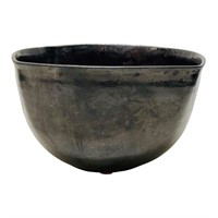Vintage Black Pottery Bowl Signed 6"w x 4"t