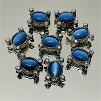 Vintage Silver Gemstone Beads