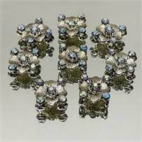 Vintage Silver and Rhinestone Beads