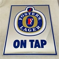 "FOSTER'S LAGER ON TAP" Sign 19"t x 15"w