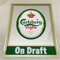 "Carlsberg Light On Draft" Sign 19"t x 15"w