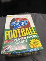 '90 FLEER FOOTBALL WAX BOX- 36 PACKS- SEALED