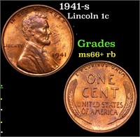 1941-s Lincoln Cent 1c Grades GEM++ RB