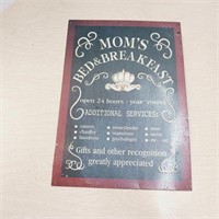"Mom's Bed & Breakfast" Large Metal Sign