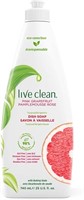 Live Clean Dish Soap, Pink Grapefruit, 740 mL