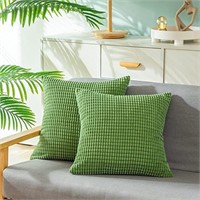 Pack of 2 Comfy Throw Pillow Covers, 22x22", Green