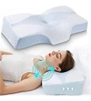 *White Cervical Memory Foam Pillow-Stained