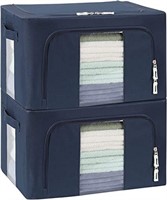 34L Oxford Clothing Storage Bags, 2 Pack, Navy