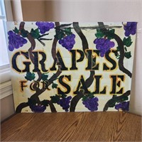 Metal Double Sided Grapes Sign