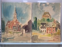2 Signed Quebec Watercolours Dated 1957