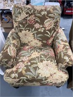 Brown Floral Chair Made by Per brook Chair Corp.