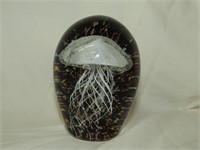Blown Glass Jellyfish Paper Weight 4-1/2"T