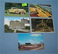 Group of vintage auto related post cards