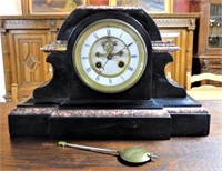 Marble Cased Open Escapement Clock.