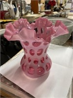 Fenton Pink coin spot vase