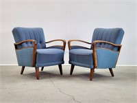 Pair 1950s Cocktail Lounge Arm Chairs