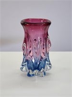 Art Glass Vase Bicolour Czech Murano
