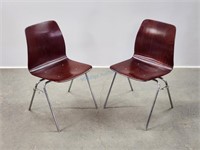 Pair Pagholz Royal Metal Stacking Chairs