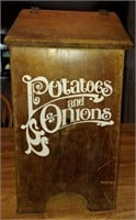 Wood potatoes & onions bin