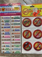 Vintage rare puffy stickers