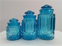 L.E. Smith Glass Kitchen Canister Jars