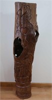 Hand Carved Indonesian Wooden Sculpture 48"T