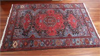 Vintage Hand Knotted Wool Rug-Approx 52x83"